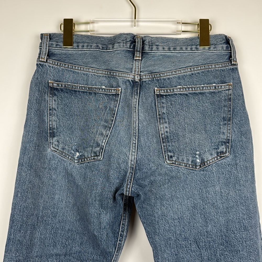 Agolde Mia Mid Rise Straight Leg Distressed Jeans in Rule Size 29 - Picture 9 of 13